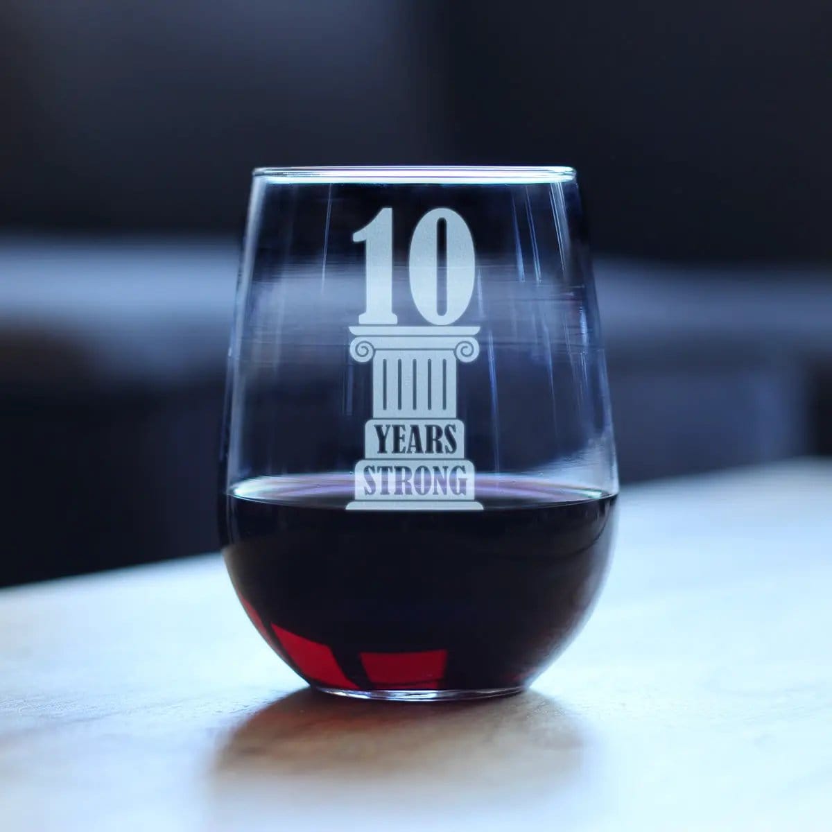 Etched Stemless Wine Glass | 17 oz | Dishwasher Safe | 10 Years Strong Engraved