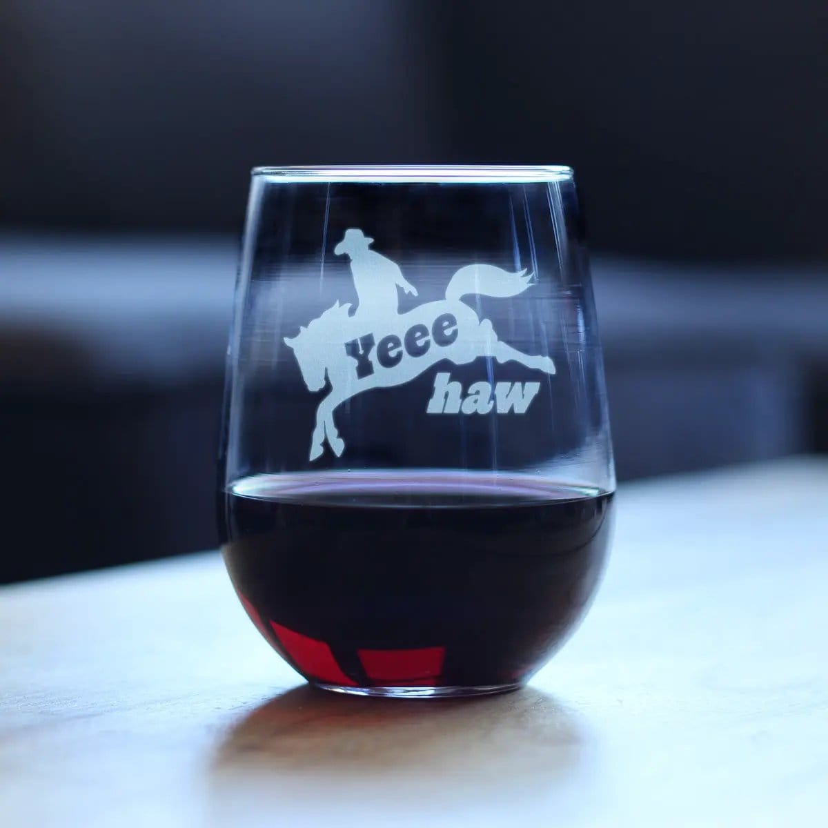 Etched Stemless Wine Glass | 17 oz | Dishwasher Safe | Yeehaw Engraved