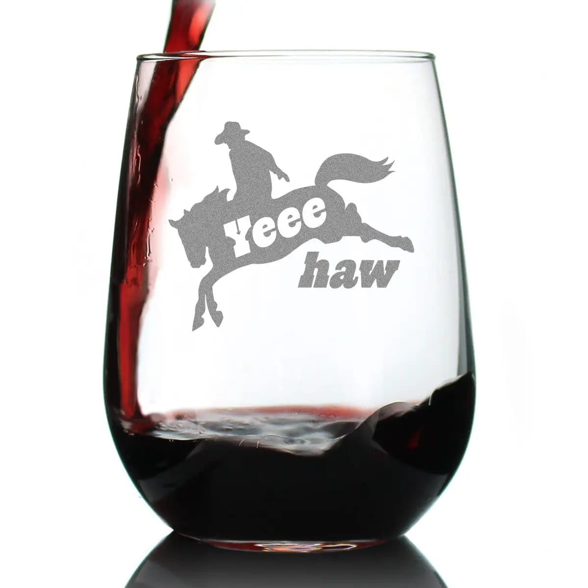 Etched Stemless Wine Glass | 17 oz | Dishwasher Safe | Yeehaw Engraved