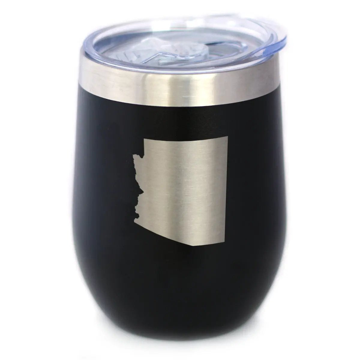 Arizona State Outline Wine Tumbler | 12 Oz | Double Wall Stainless Steel | Sliding Lid