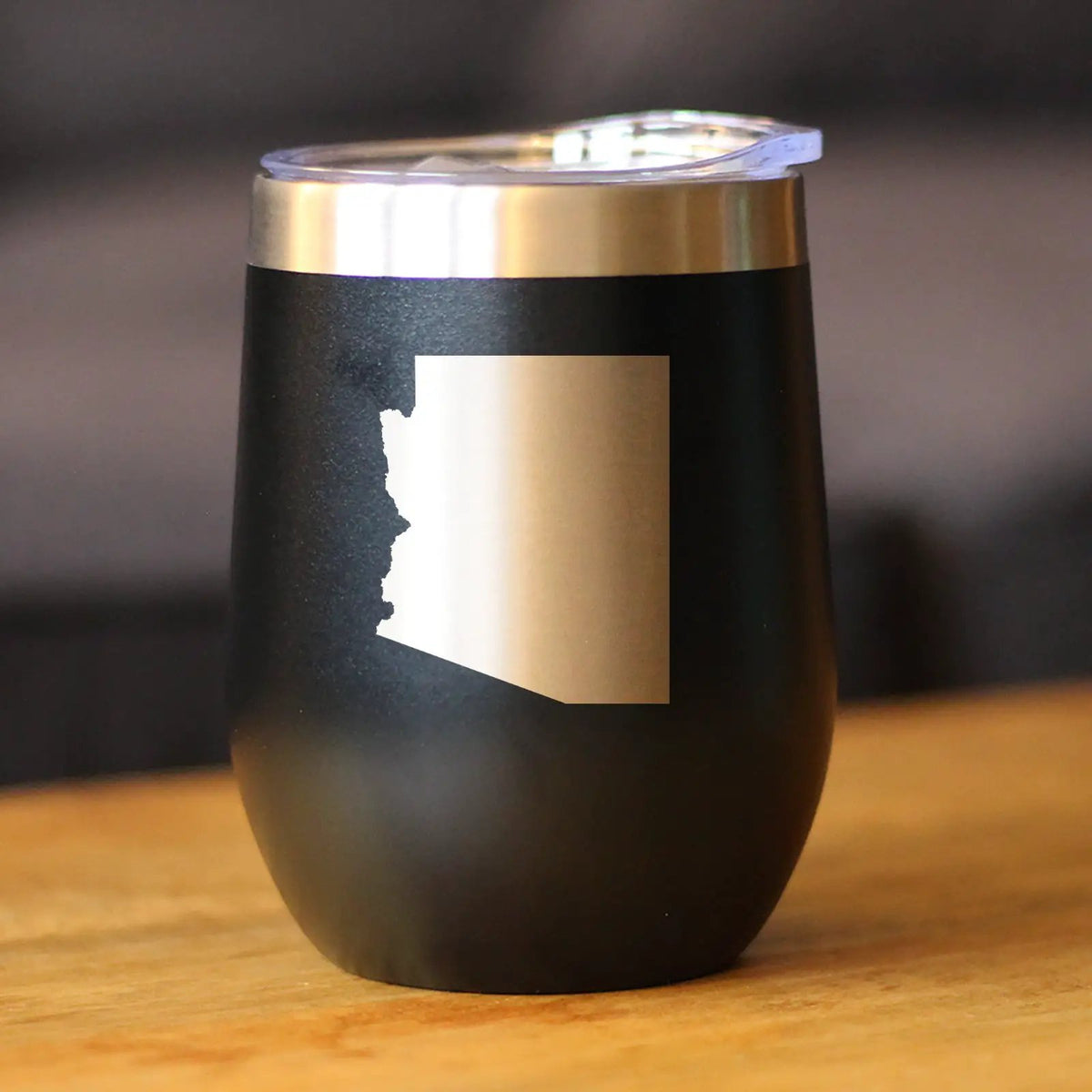 Arizona State Outline Wine Tumbler | 12 Oz | Double Wall Stainless Steel | Sliding Lid