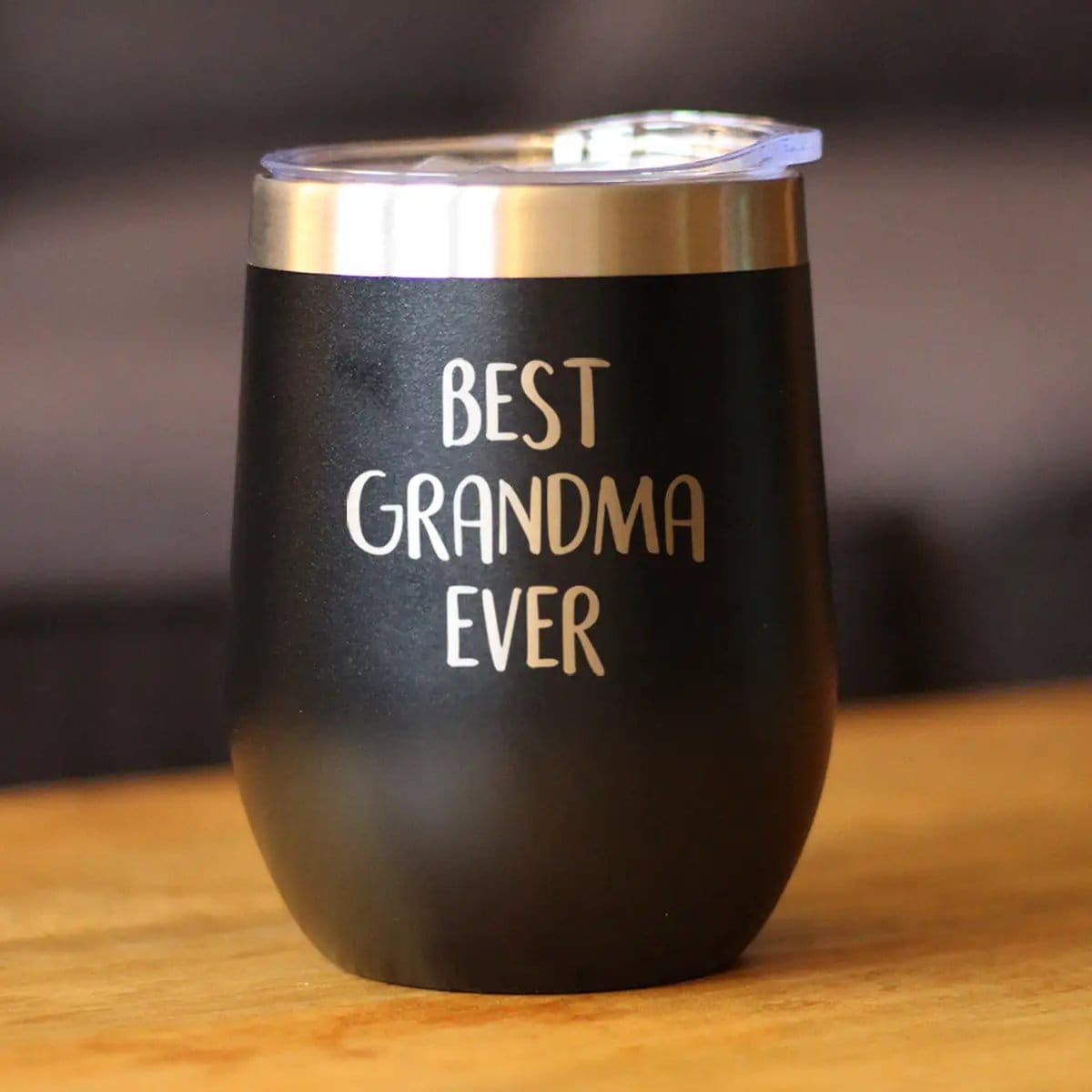 Insulated Stemless Wine Tumbler | 12 oz Stainless Steel | Sliding Lid | Best Grandma Ever