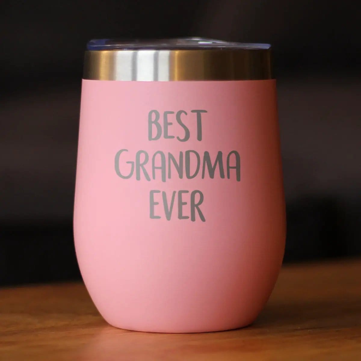 Insulated Stemless Wine Tumbler | 12 oz Stainless Steel | Sliding Lid | Best Grandma Ever