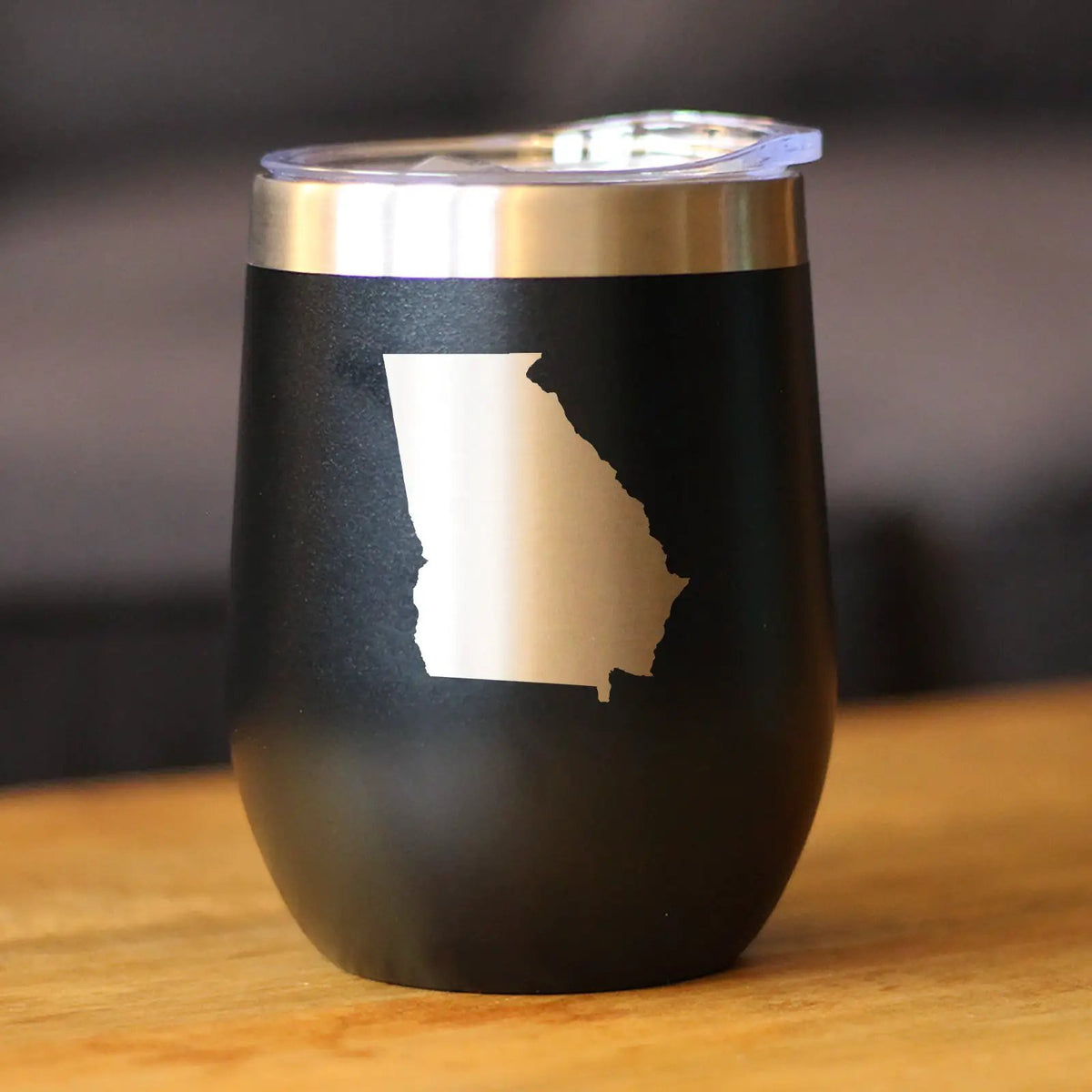 Georgia State Outline Wine Tumbler | 12 Oz | Double Wall Stainless Steel | Sliding Lid