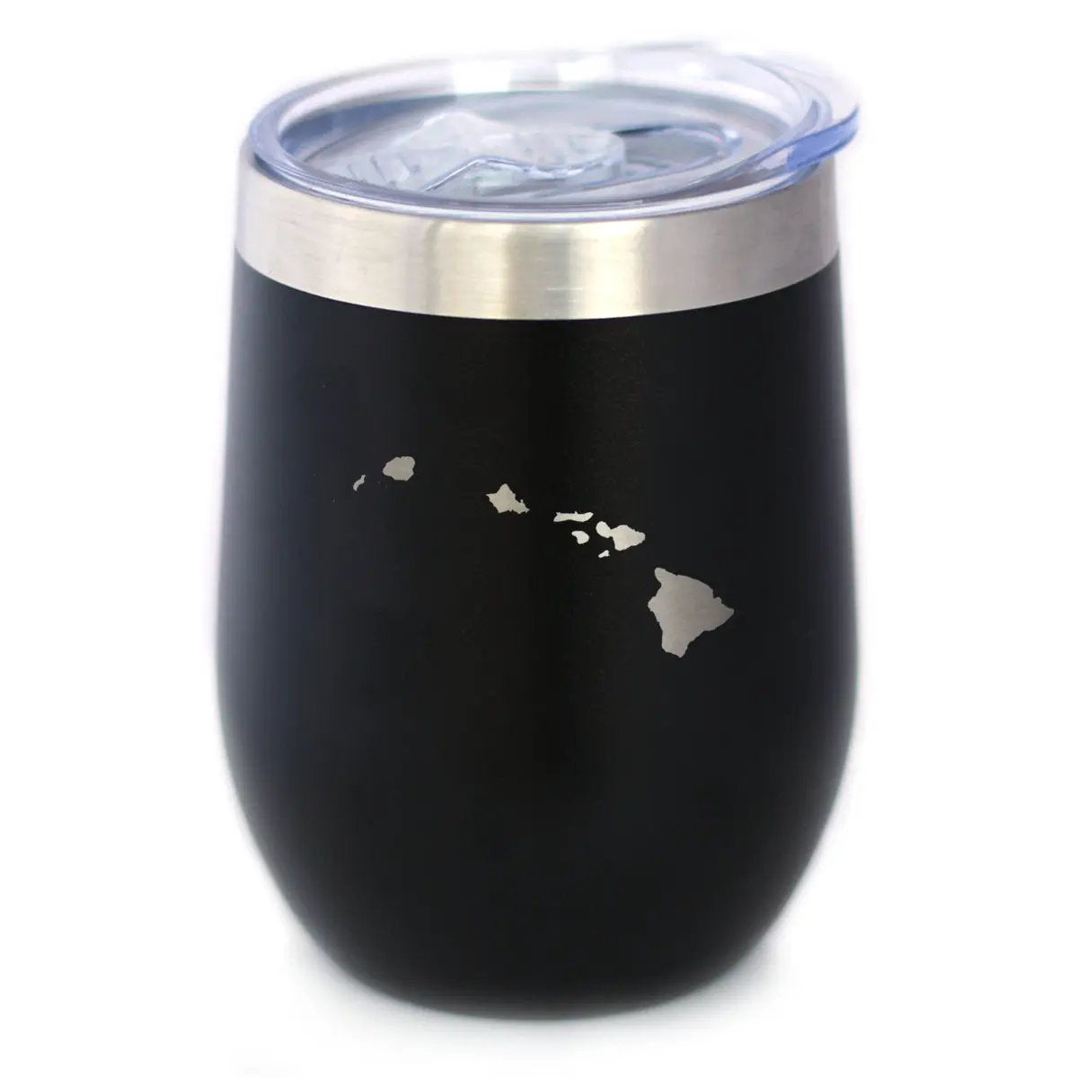 Hawaii State Outline Wine Tumbler | 12 Oz | Double Wall Stainless Steel | Sliding Lid
