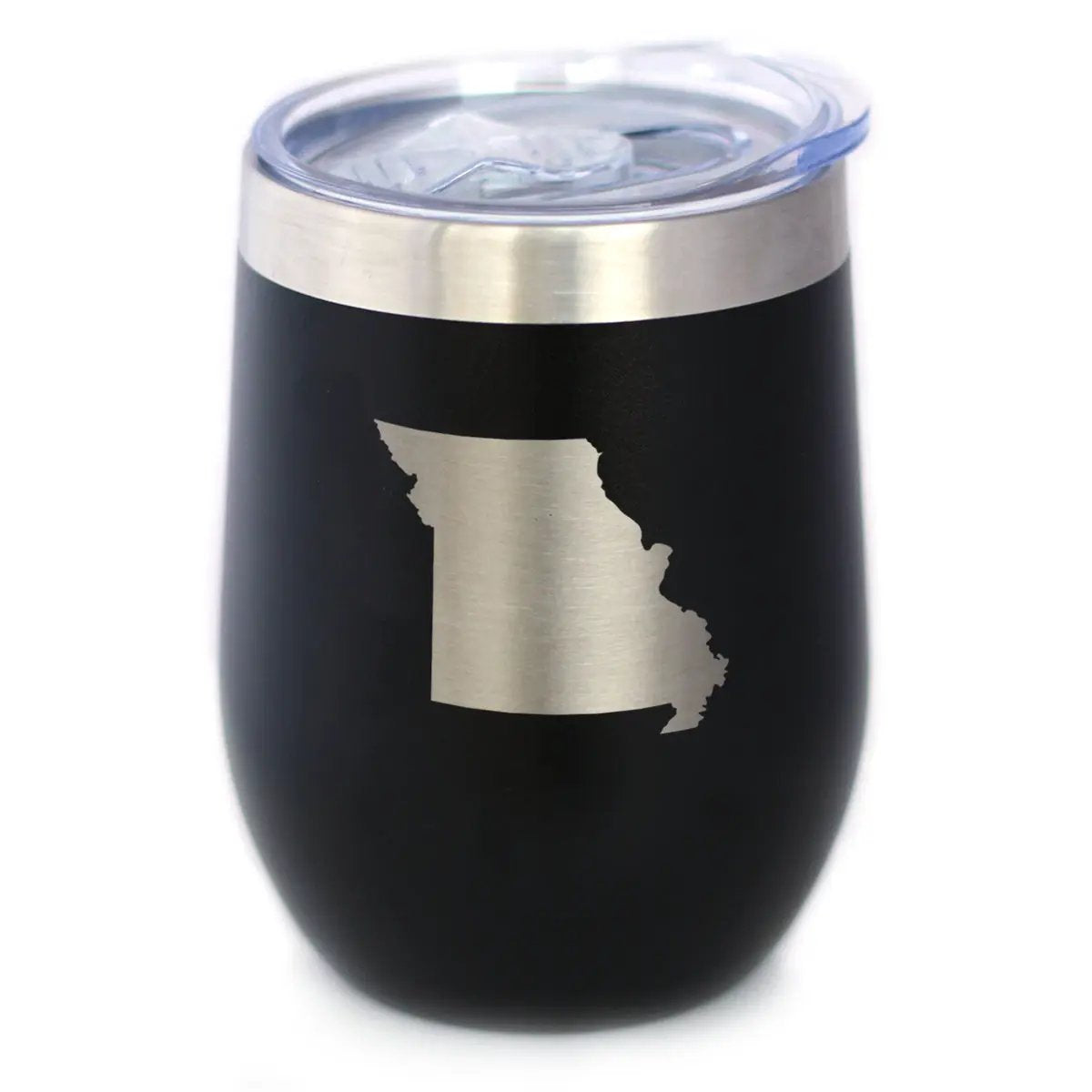 Missouri State Outline Wine Tumbler | 12 Oz | Double Wall Stainless Steel | Sliding Lid