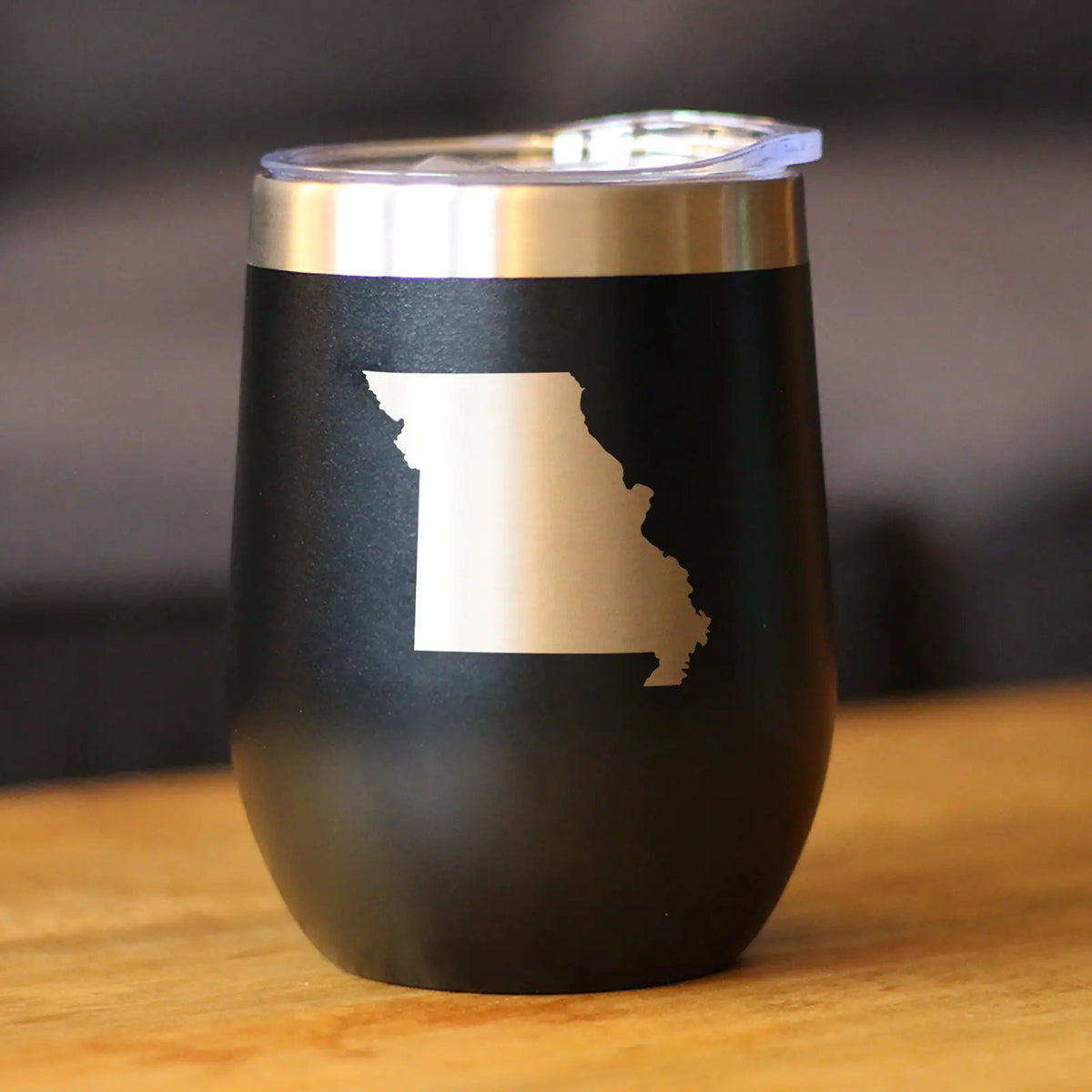 Missouri State Outline Wine Tumbler | 12 Oz | Double Wall Stainless Steel | Sliding Lid