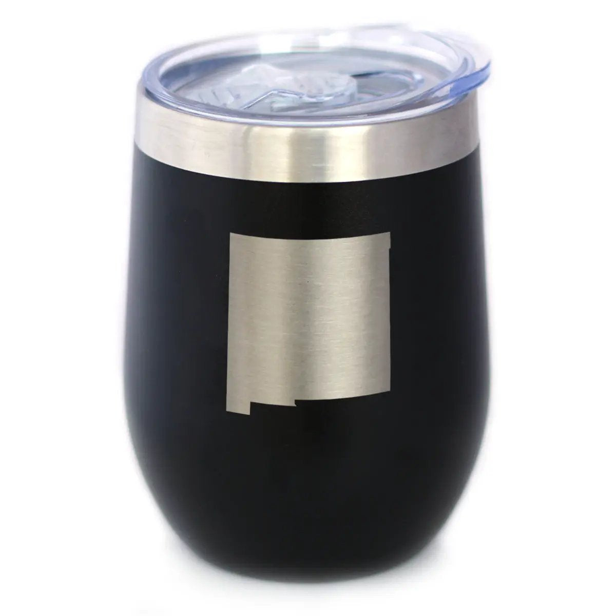 New Mexico State Outline Wine Tumbler | 12 Oz | Double Wall Stainless Steel | Sliding Lid