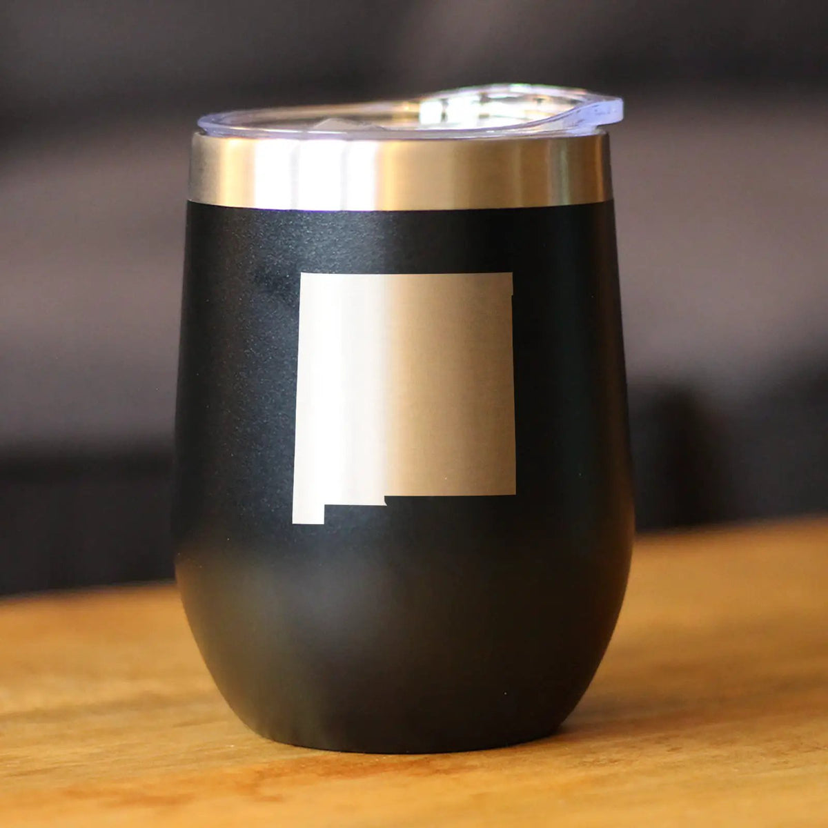 New Mexico State Outline Wine Tumbler | 12 Oz | Double Wall Stainless Steel | Sliding Lid