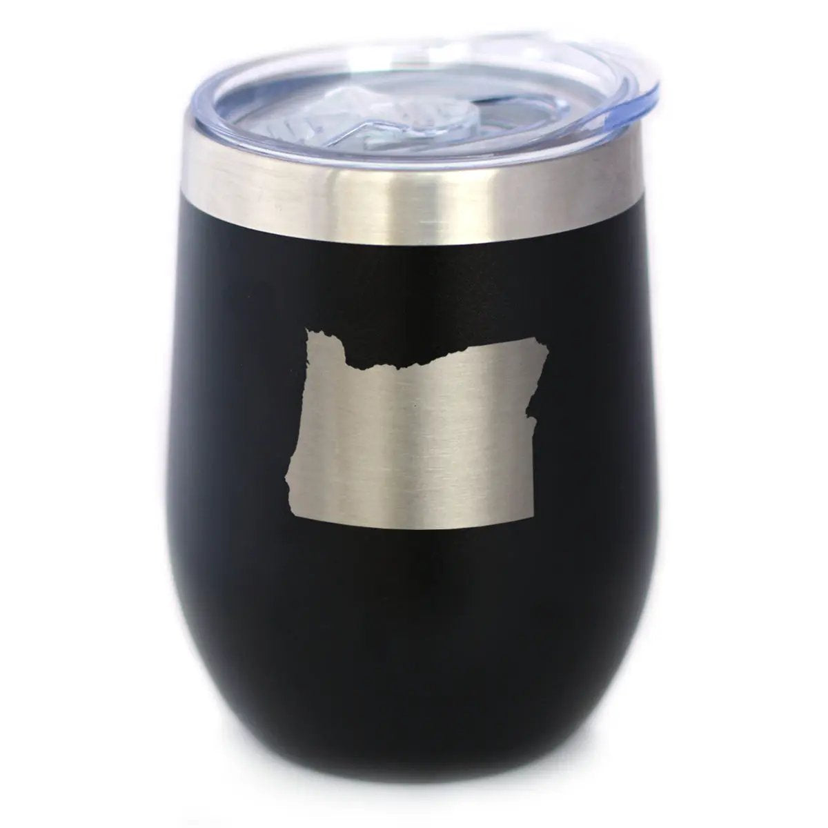 Oregon State Outline Wine Tumbler | 12 Oz | Double Wall Stainless Steel | Sliding Lid