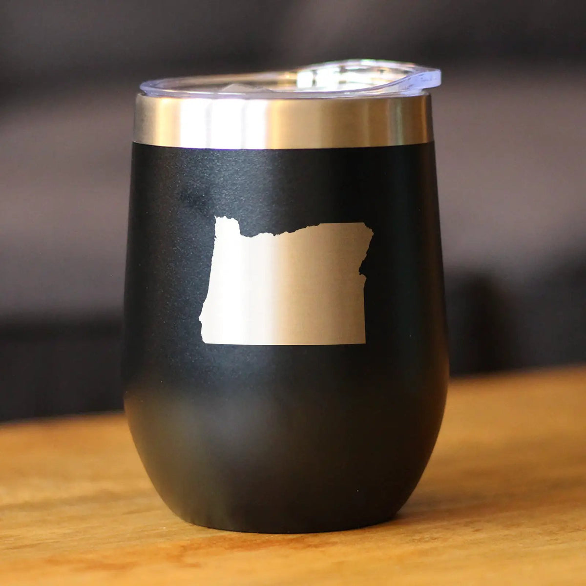 Oregon State Outline Wine Tumbler | 12 Oz | Double Wall Stainless Steel | Sliding Lid