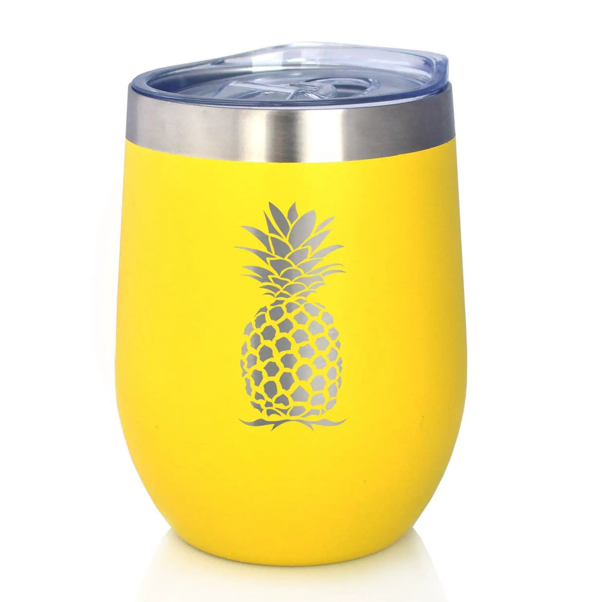 Pineapple Wine Tumbler | 12 Oz | Double Wall Stainless Steel | Sliding Lid