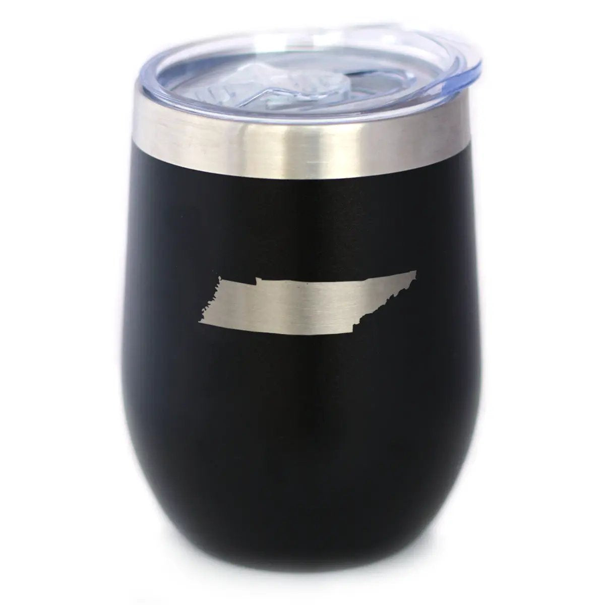 Tennessee State Outline Wine Tumbler | 12 Oz | Double Wall Stainless Steel | Sliding Lid