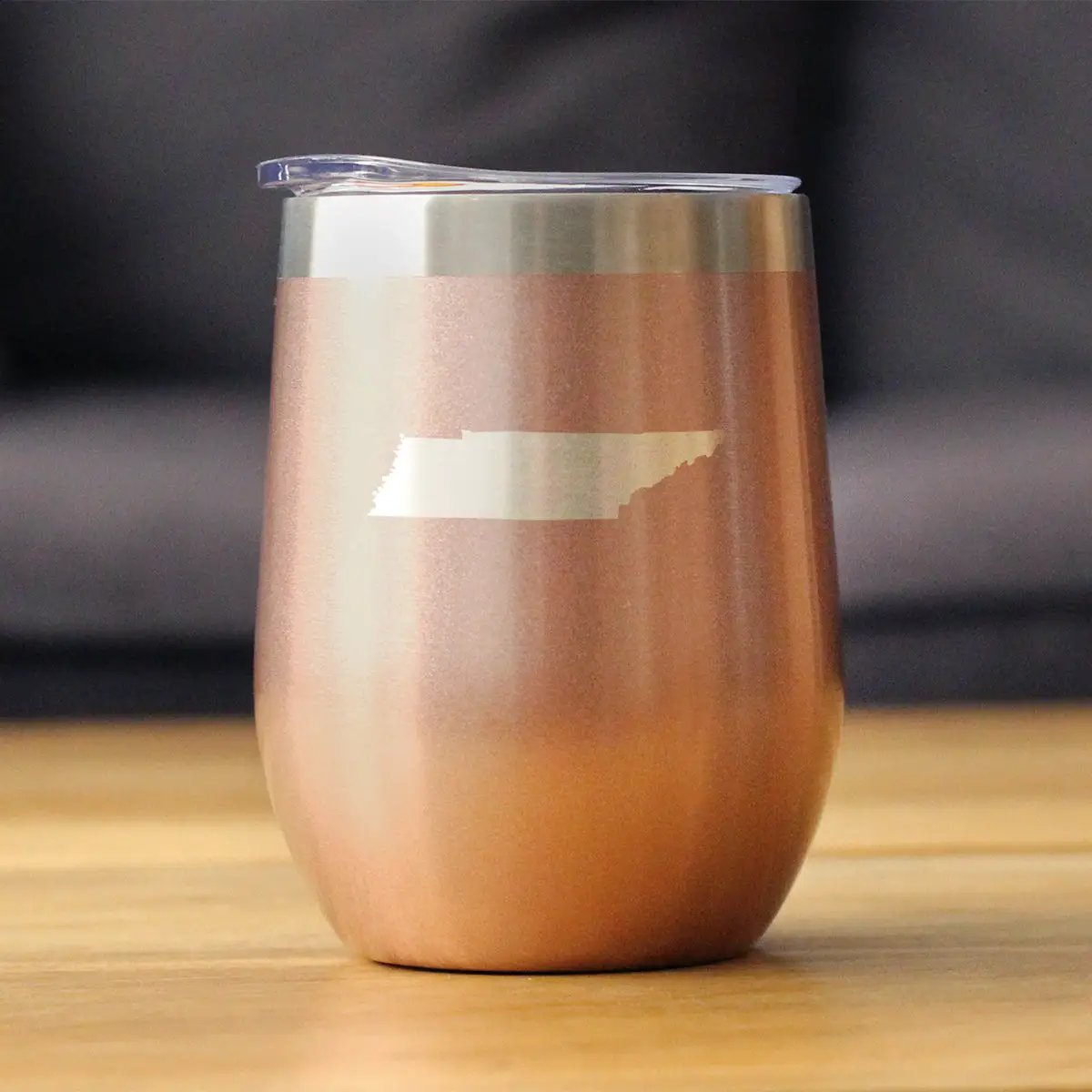 Tennessee State Outline Wine Tumbler | 12 Oz | Double Wall Stainless Steel | Sliding Lid