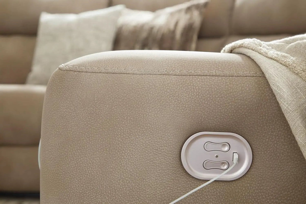 Wall Hugger Power Recliner Light Brown With USB Ports from PriceLows™
