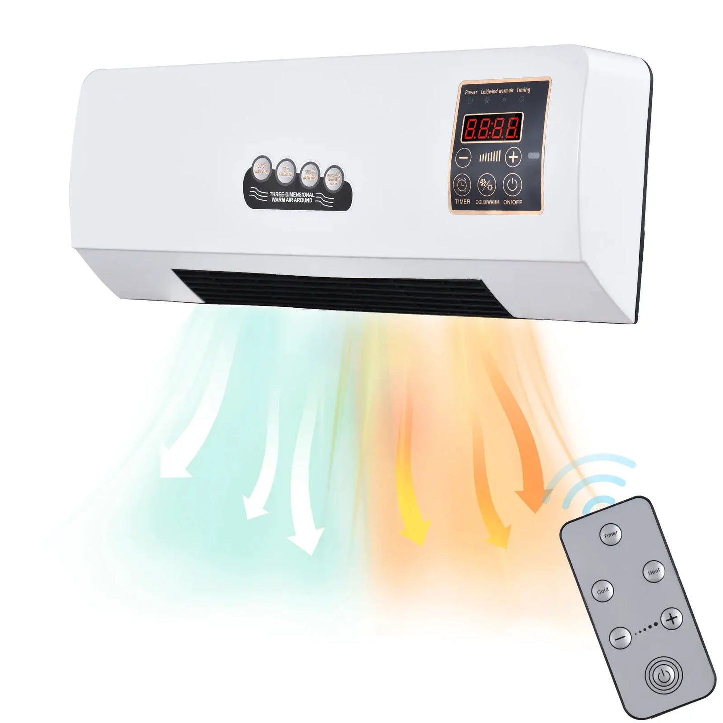 Wall Mounted Heater And Fan | Remote | PriceLows™