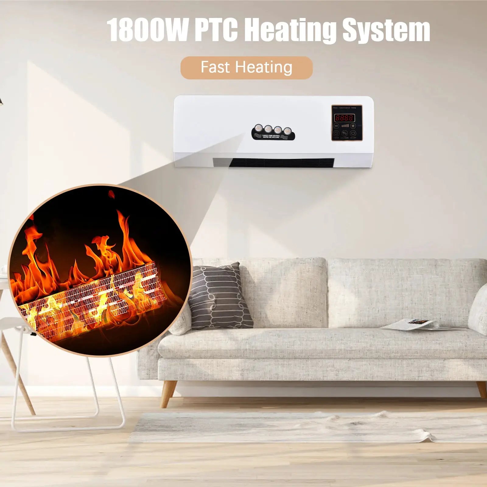 Wall Mounted Heater And Fan | Remote | PriceLows™