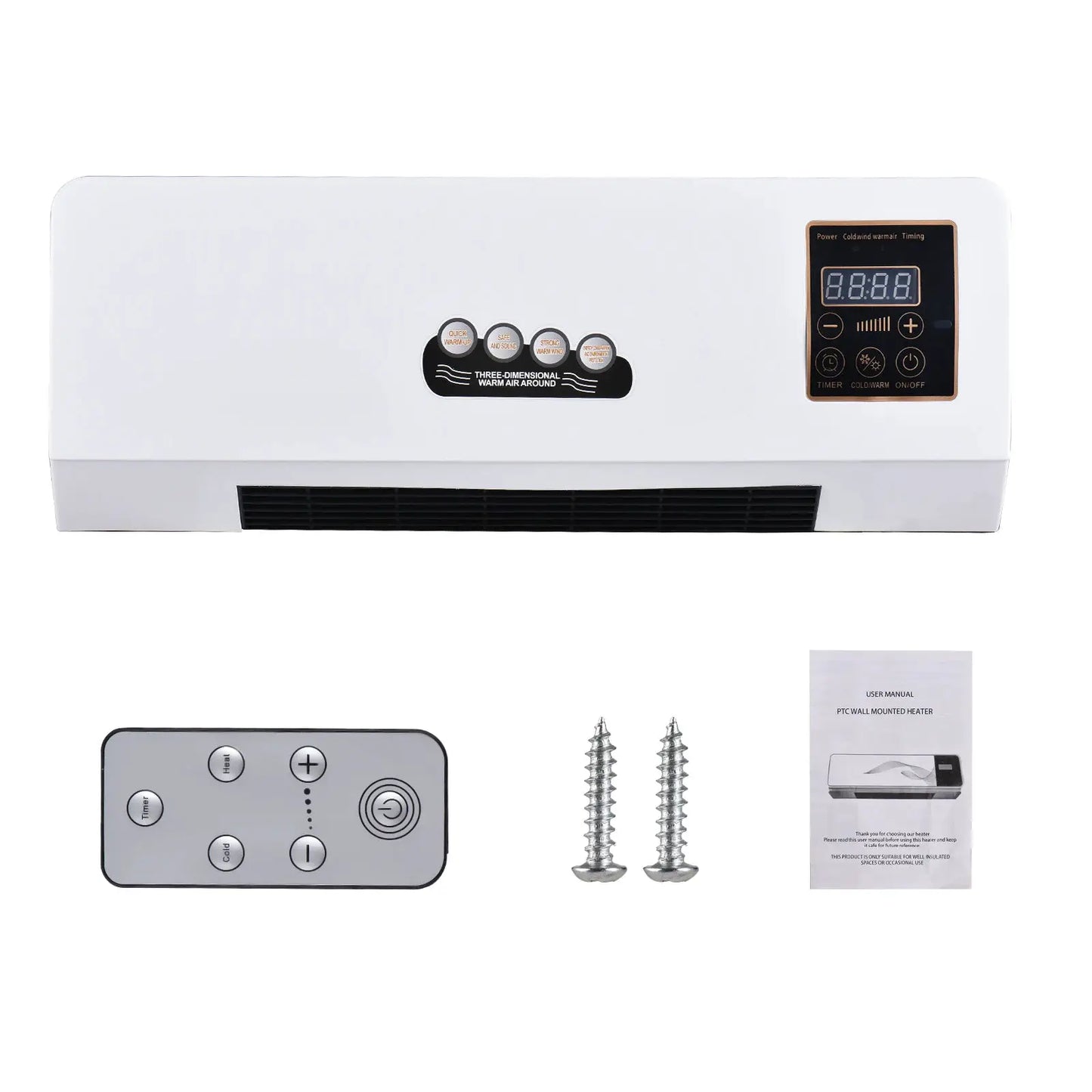 Wall Mounted Heater And Fan | Remote | PriceLows™