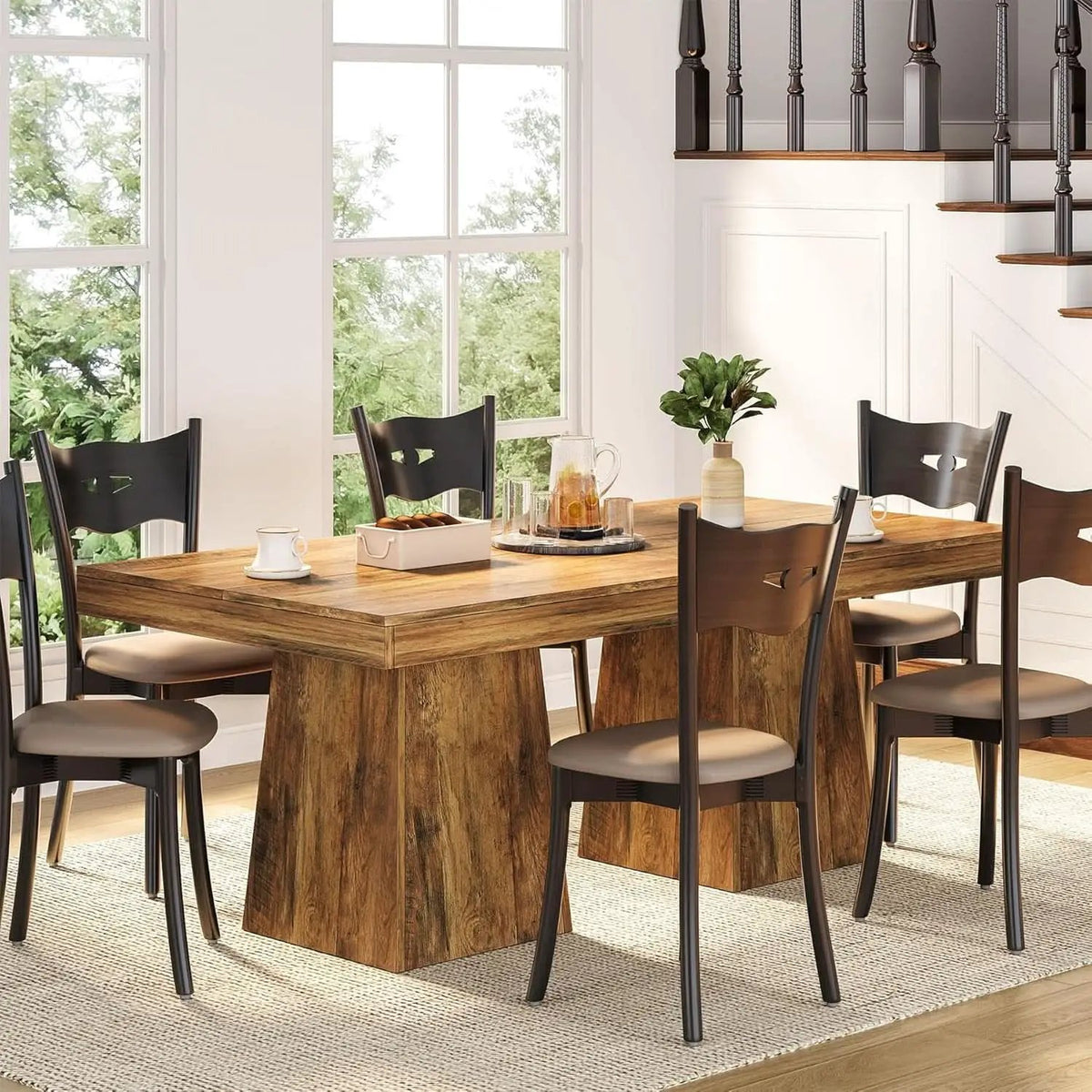 Walnut 31 5 Inch Farmhouse Dining Table For Small Spaces from PriceLows™