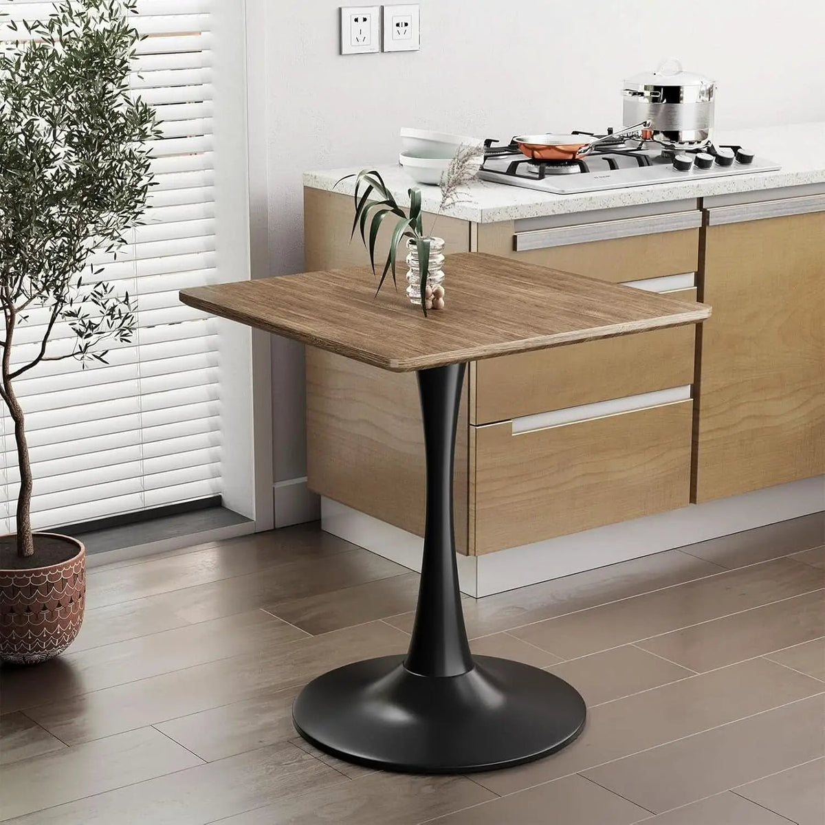 Walnut Finish Tulip Contemporary Dining Table For Two from PriceLows™