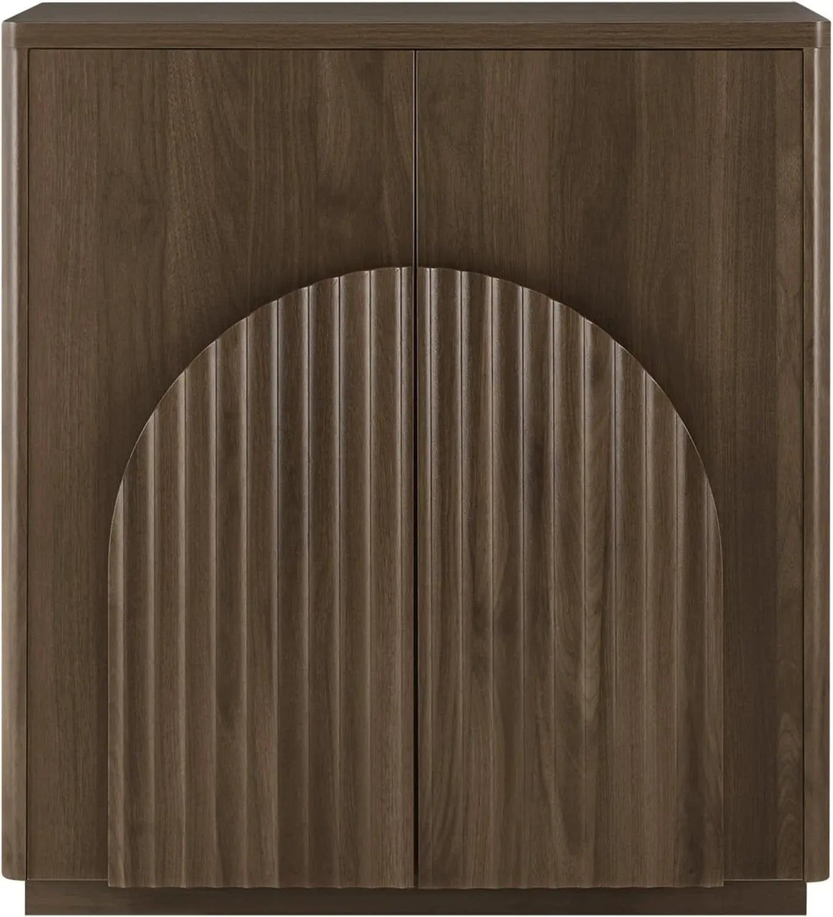 Walnut Sideboard Buffet Cabinet With Generous Storage And Wave Pattern Doors