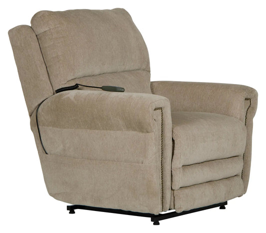 Warner Power Headrest With Lumbar Power Lay Flat Recliner Reclining Chair | 3 Pieces | Chenille & Fabric | Living Room