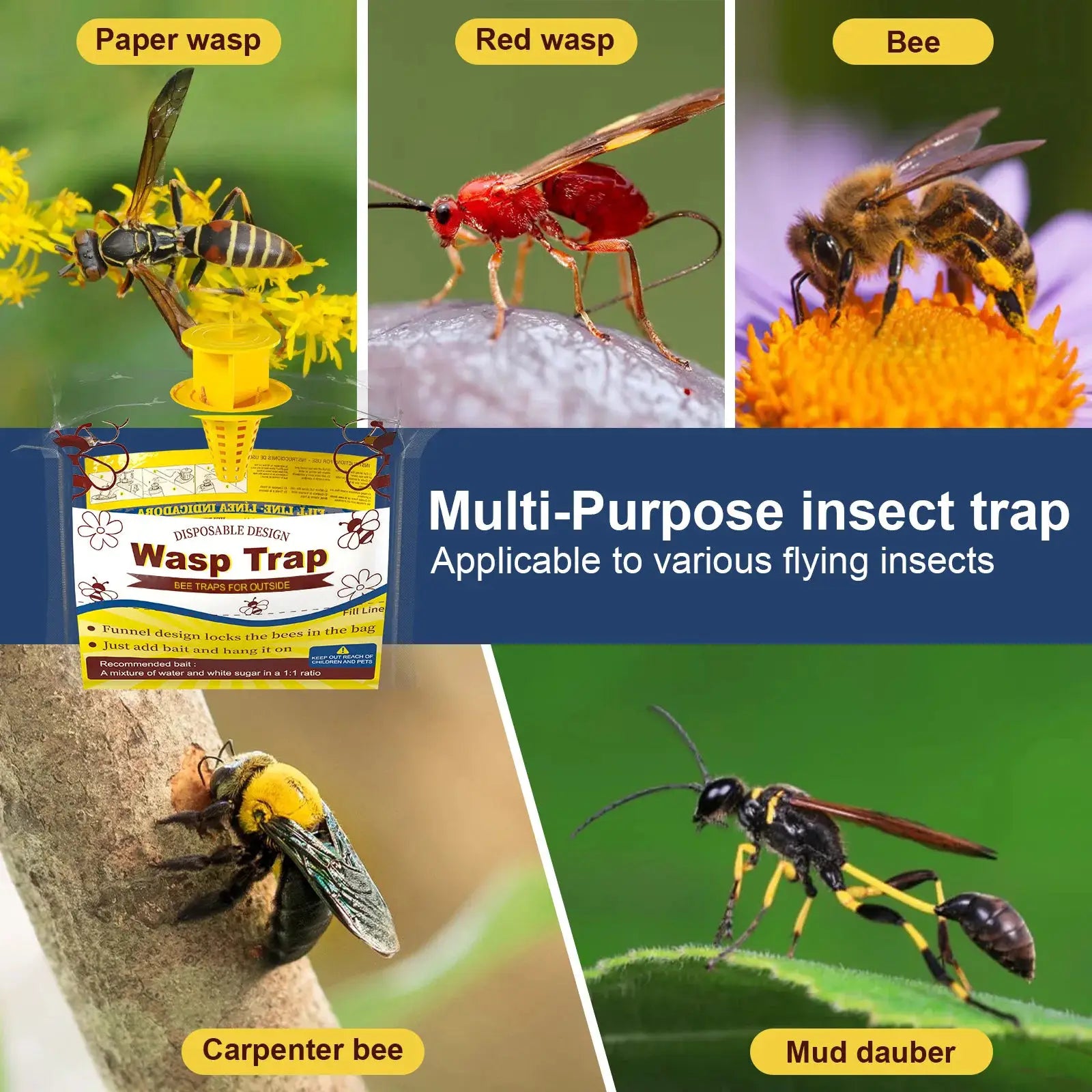 Wasp Traps | Outdoor Hanging 6/8 Pack | PriceLows™