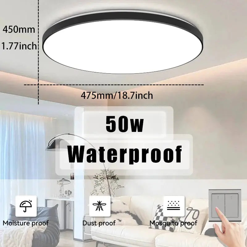 Waterproof LED Ceiling Light | 30W-40W | 220V | Black from PriceLows™
