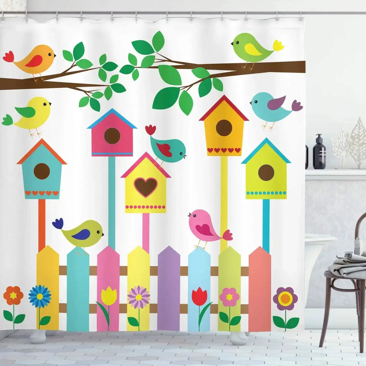 Cartoon Cute Animal Shower Curtain Cat Dog Anime Printed Bathroom Decor 3D Waterproof Bath Fabric Home Curtains For Children from PriceLows™