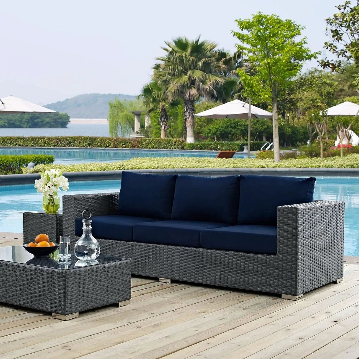 Weather-Resistant Wicker Rattan Outdoor Patio Sofa Set from PriceLows™