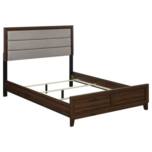 Welsley 50-inch Upholstered Queen Bed | 62.5 x 85.25 x 52.25 in | Engineered Wood & Walnut | Walnut