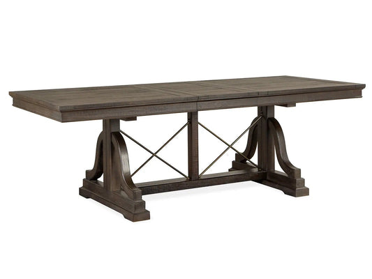 Westley Falls Trestle Dining Table Dining Tables with Extension | Dining Tables with Extension | Metal & Veneer | Graphite