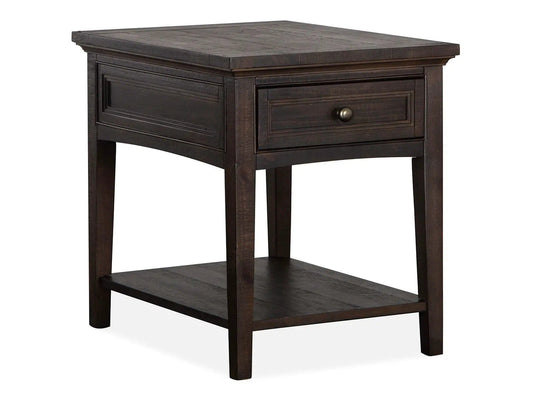 Westley Falls Rectangular End Table | 26 x 20 x 24 in | Veneer & Wood | Graphite