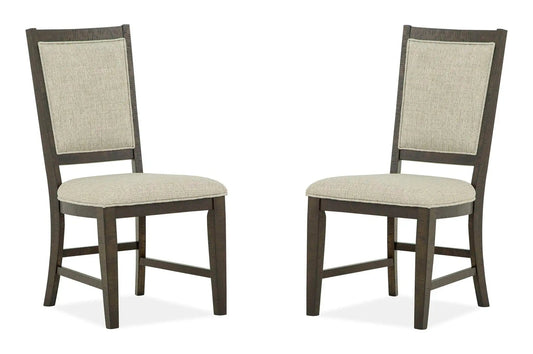 Westley Falls Step Up Side Chair With Upholstered Seat & Back (Set of 2) | 24 x 19.75 x 39.75 in | Metal & Veneer | Graphite