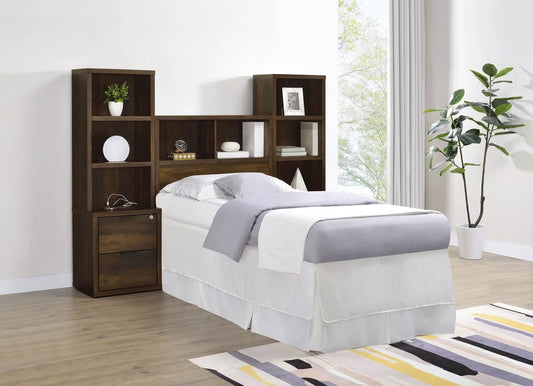Westpark 3-piece Twin Bedroom Set Bookcase Headboard Pine | 3-Piece Set | Engineered Wood & Veneer | Bedroom