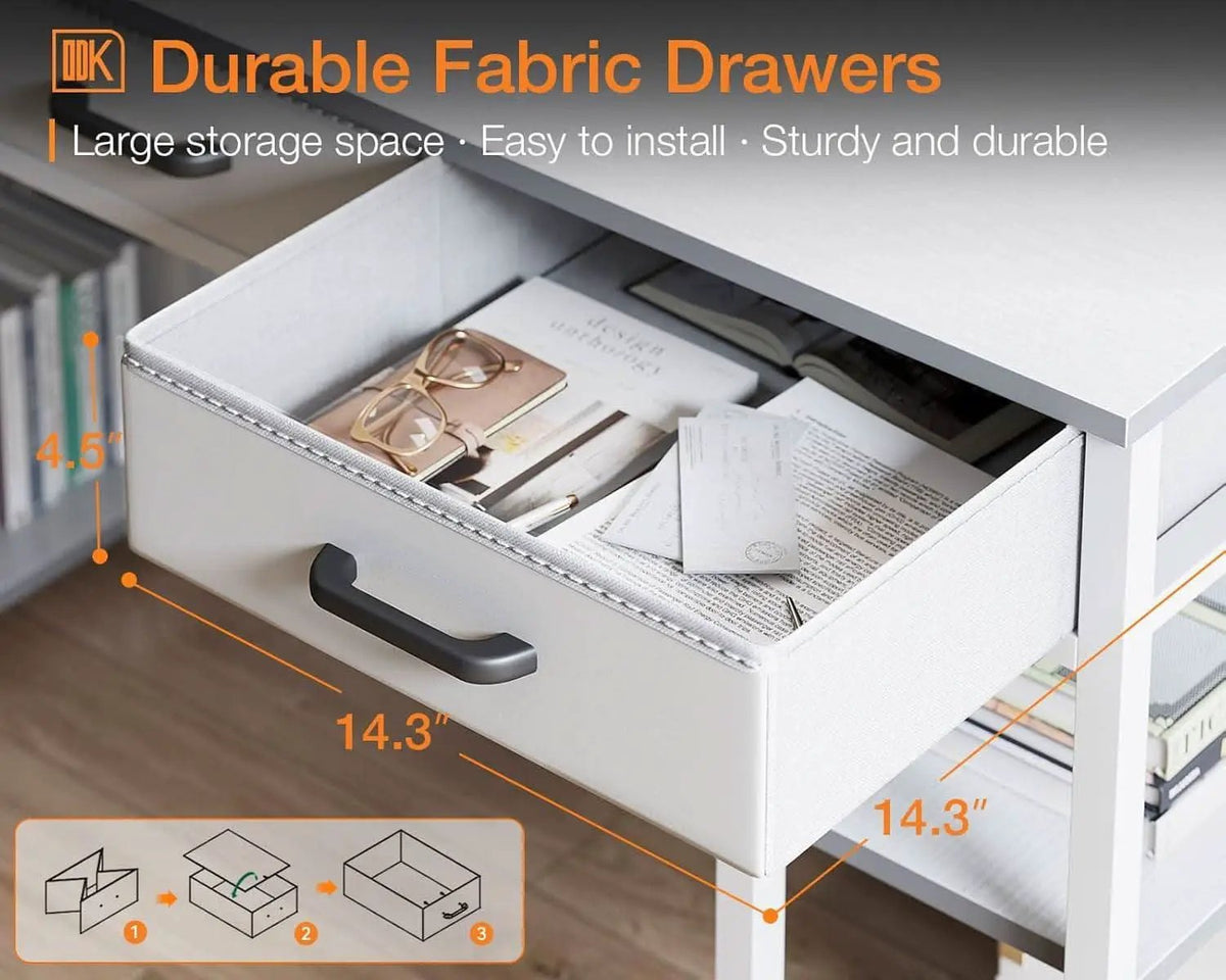 White 48 Inch Contemporary Premier Desk With Drawers from PriceLows™