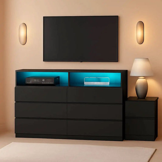 White 6 Drawer Dresser | PriceLows™