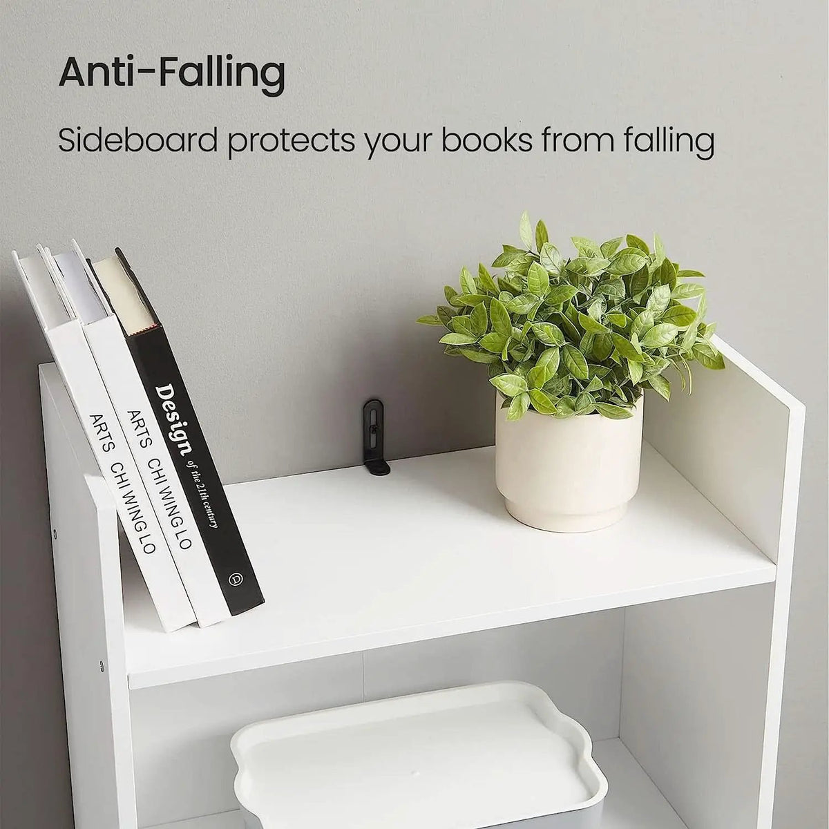 White 6-Tier Bookshelf Anti Tip Design For Home Office from PriceLows™