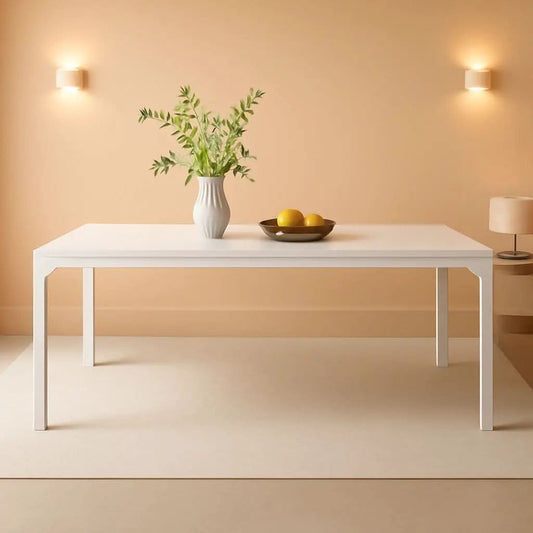 White 78-Inch Dining Table For 6-8, Rectangular Dining Room from PriceLows™