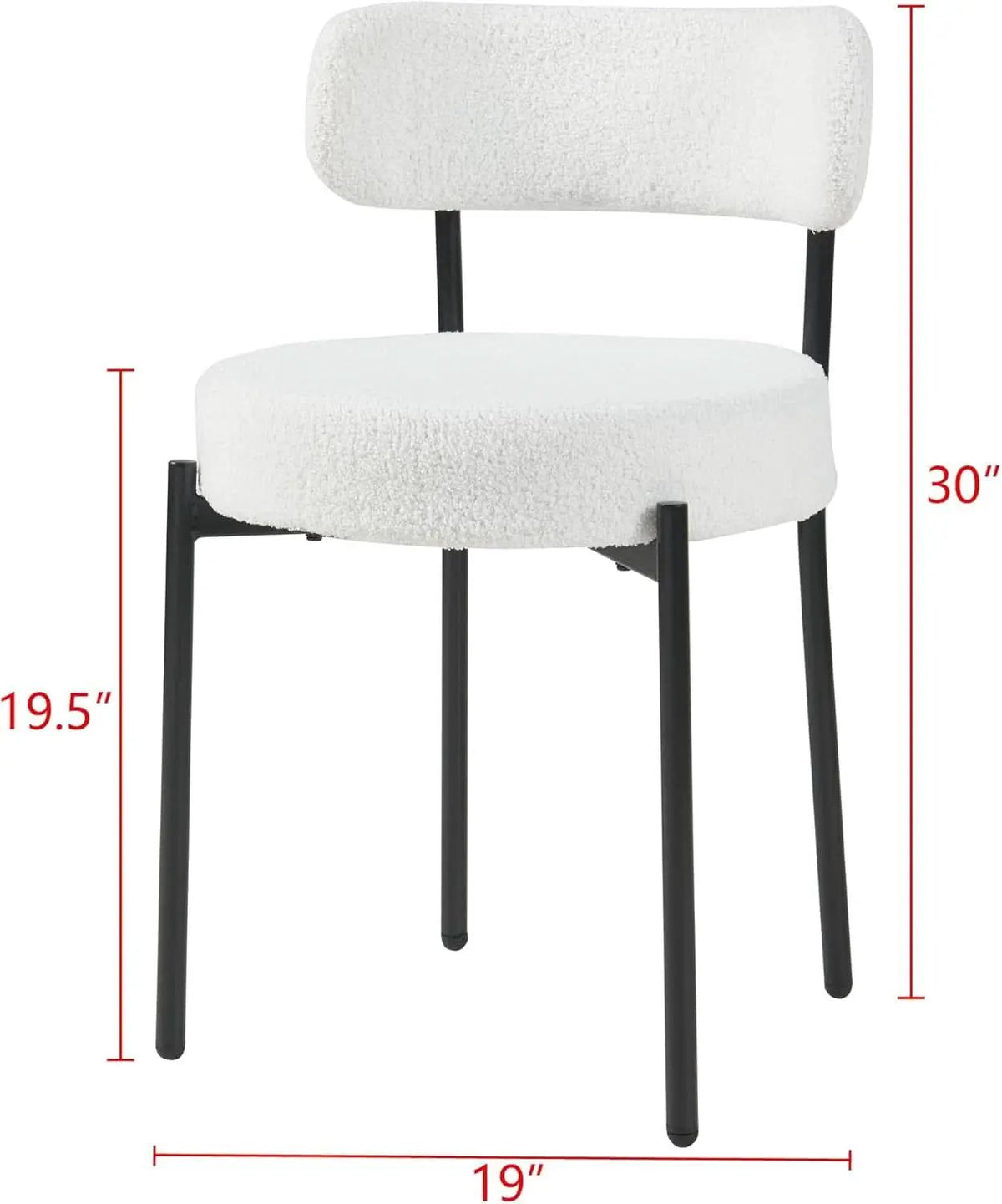 White Boucle Dining Chairs Set Of 2 For Dining Room from PriceLows™