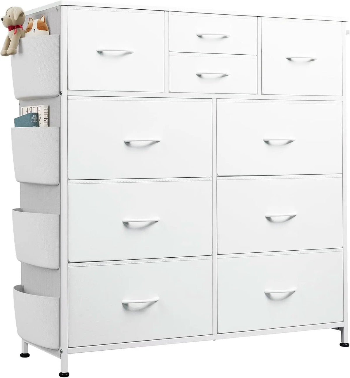White Dresser 10 Drawer Storage Chest With Metal Frame from PriceLows™