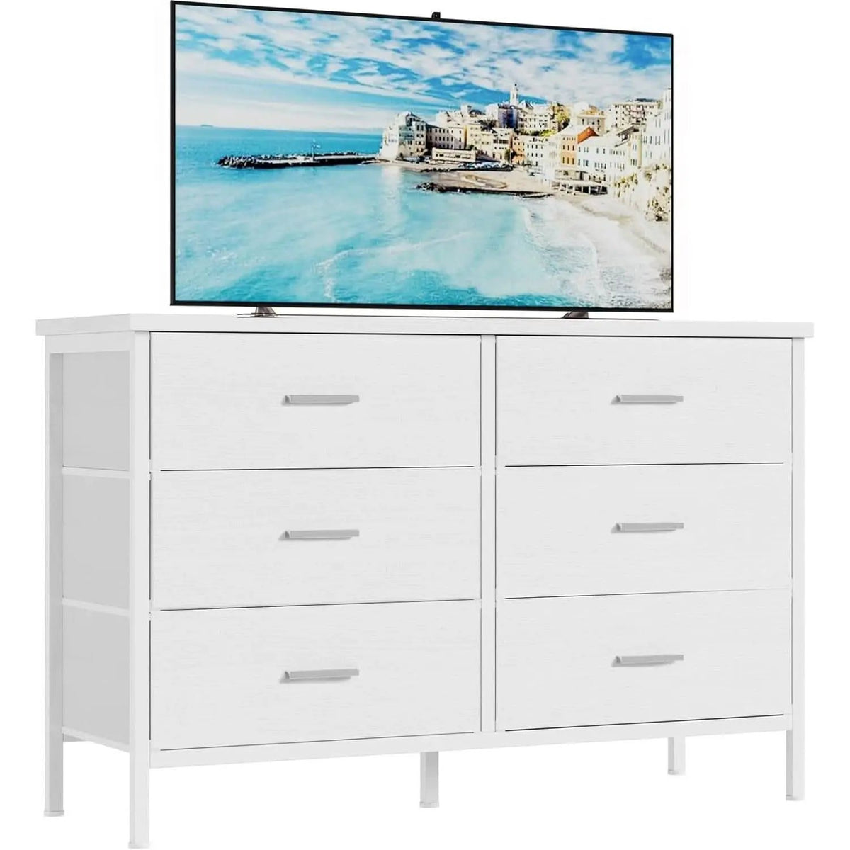 White Dresser With 6 Drawers For Bedroom Storage Solutions from PriceLows™