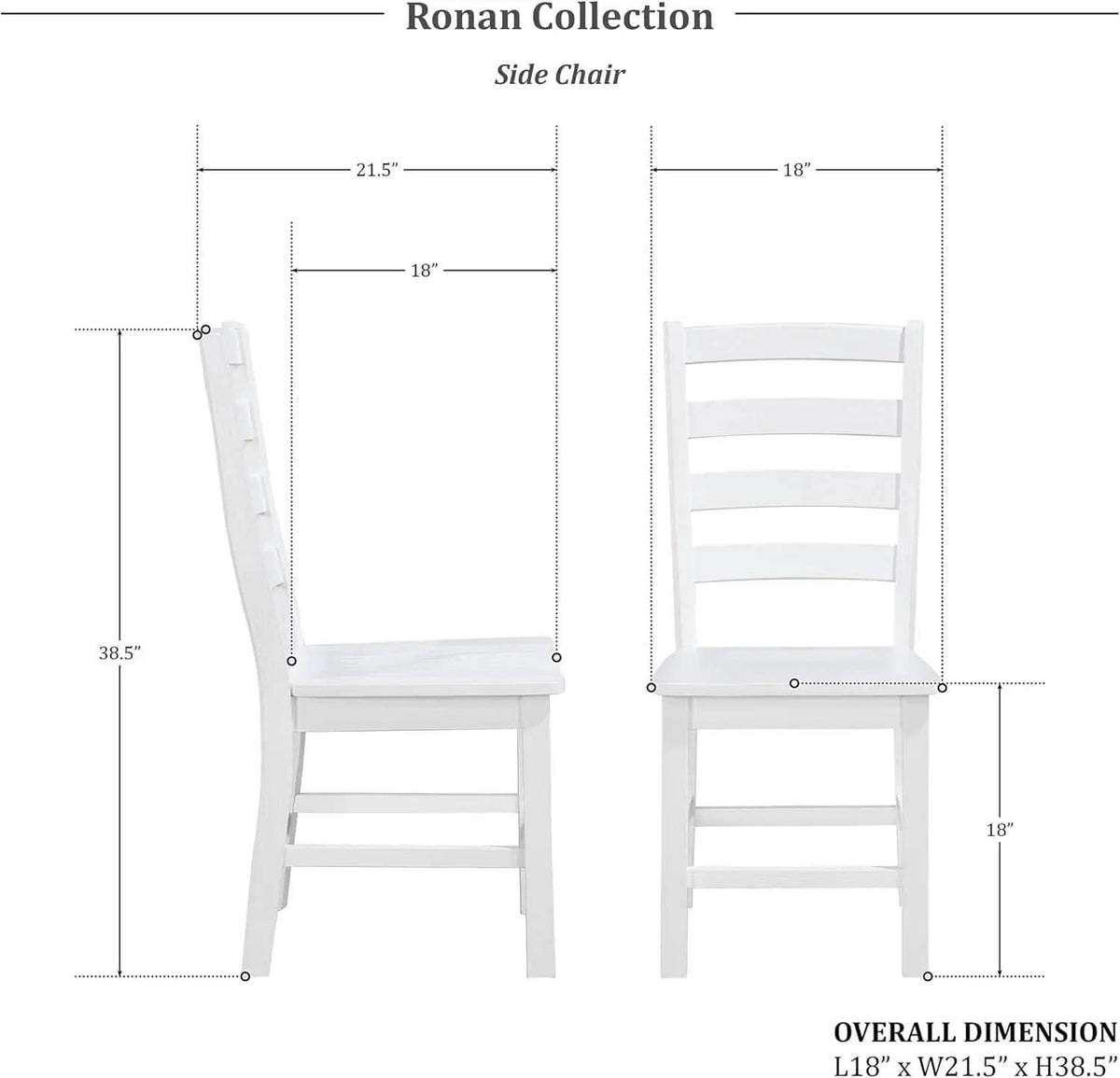 White Farmhouse Dining Chairs Set of 2 With Footrest from PriceLows™