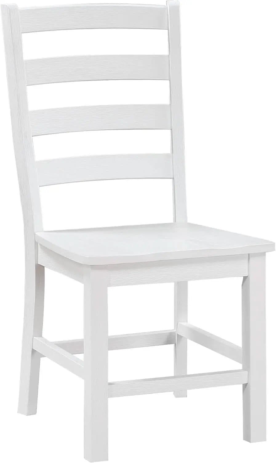 White Farmhouse Dining Chairs Set of 2 With Footrest from PriceLows™