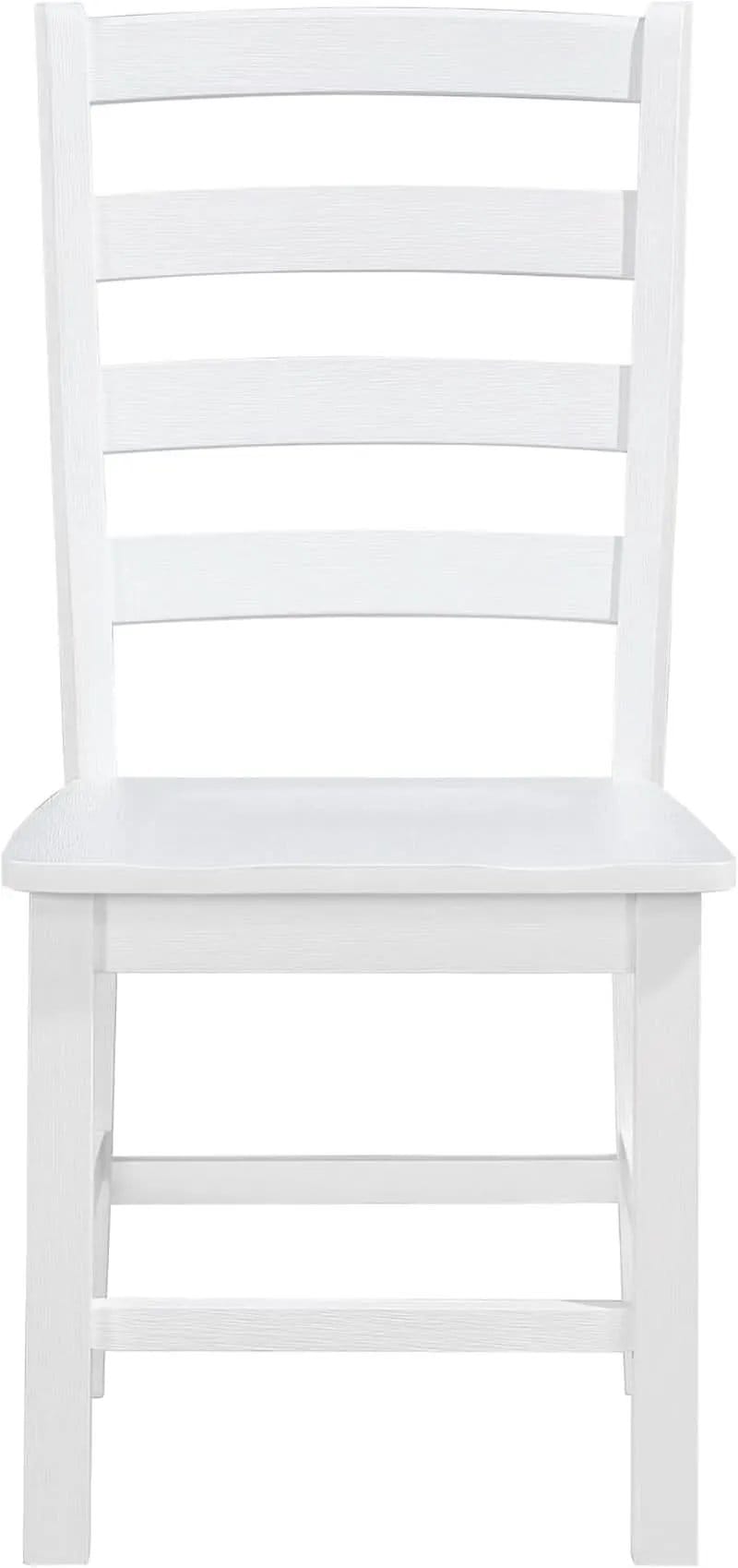 White Farmhouse Dining Chairs Set of 2 With Footrest from PriceLows™