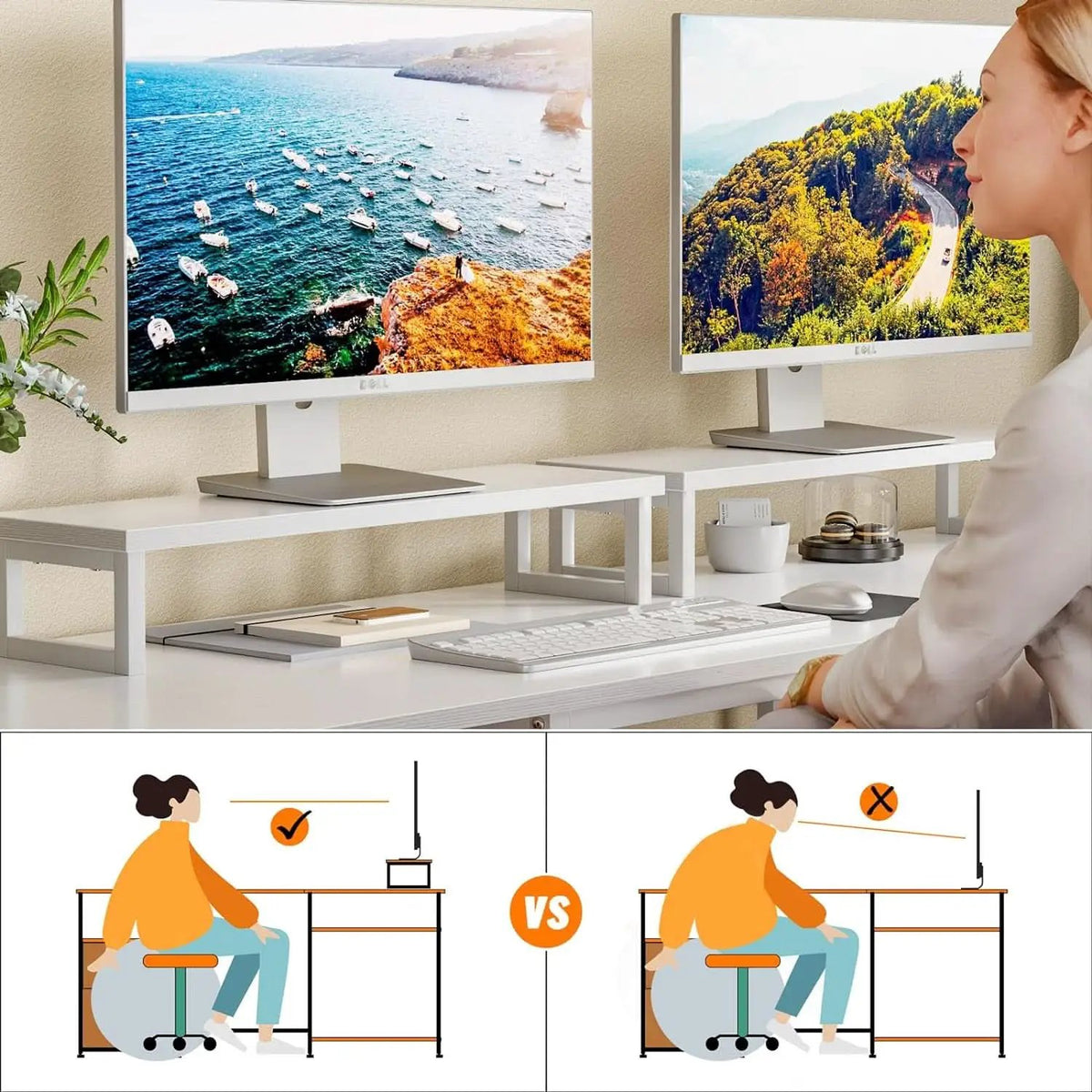White Fifty Nine Inch L Shaped Desk With Power Outlets from PriceLows™