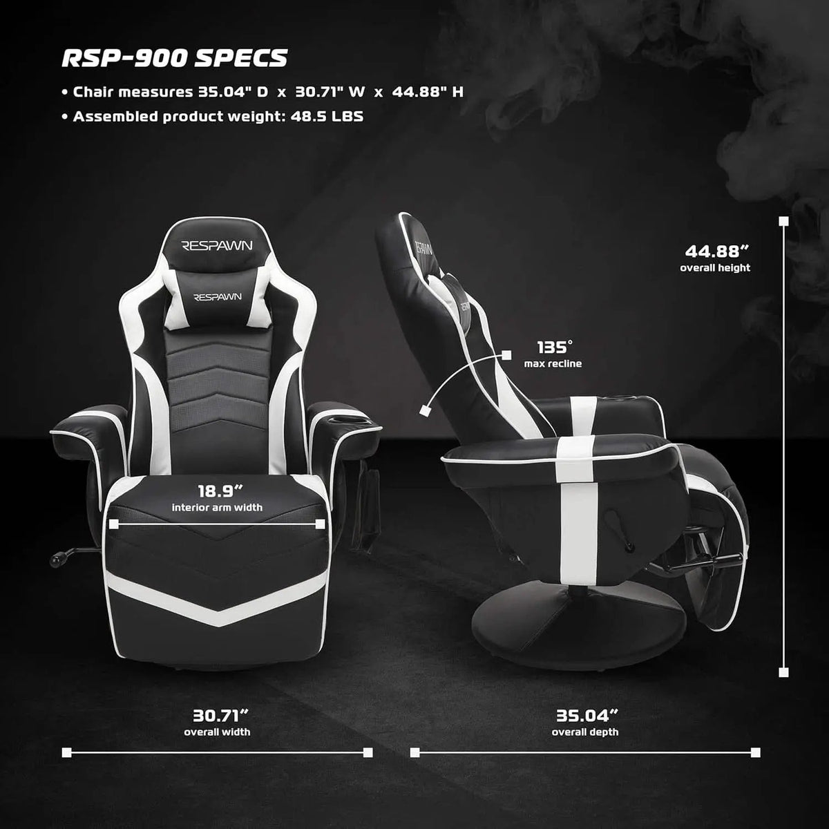 White Gaming Recliner Cupholder And Adjustable Footrest from PriceLows™