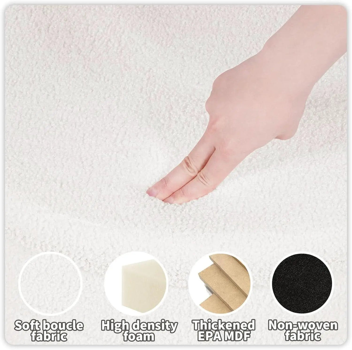 White Round Storage Ottoman Ultra Durable Cozy Elegant from PriceLows™