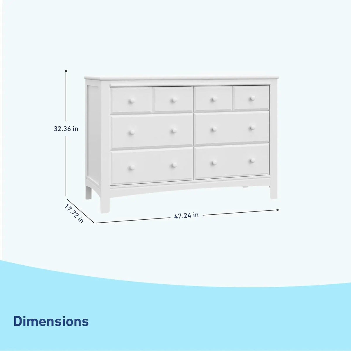 White Six Drawer Dresser For Nursery Organization Solutions from PriceLows™