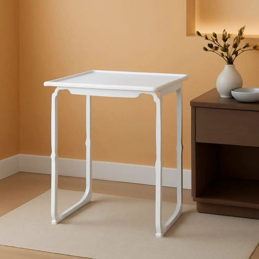 White Table With Height And Tilt Entertainment Center | PriceLows™